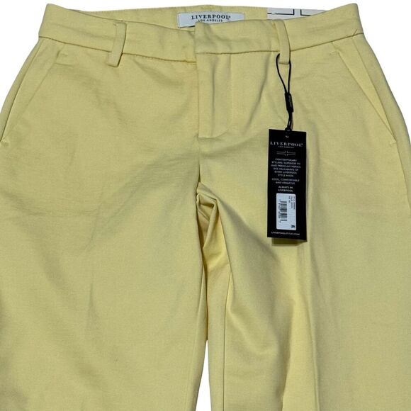 LIVERPOOL Kelsey Trouser Knit Stretch Ankle Slim Pant Banana Yellow NWT 0 25 - Picture 3 of 7